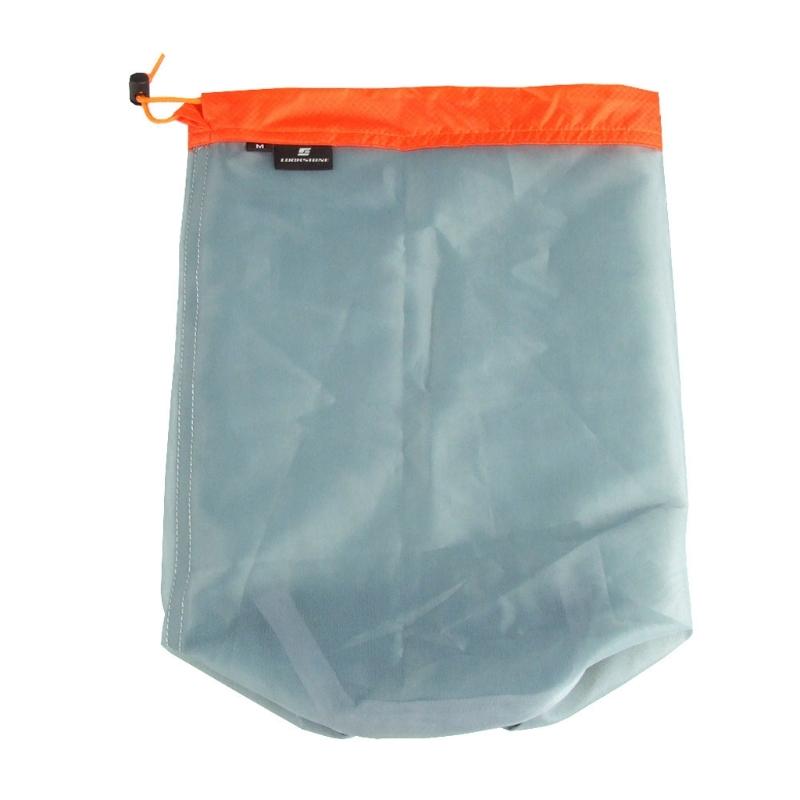 Travel Sports Storage Polyester Mesh Drawstring Bag Laundry Bag Mesh Stuff Sacks