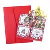 Cartoon Pattern 3D Pop Up Card 4-Layer Holiday Postcard Vintage Christmas Greeting Card  Office