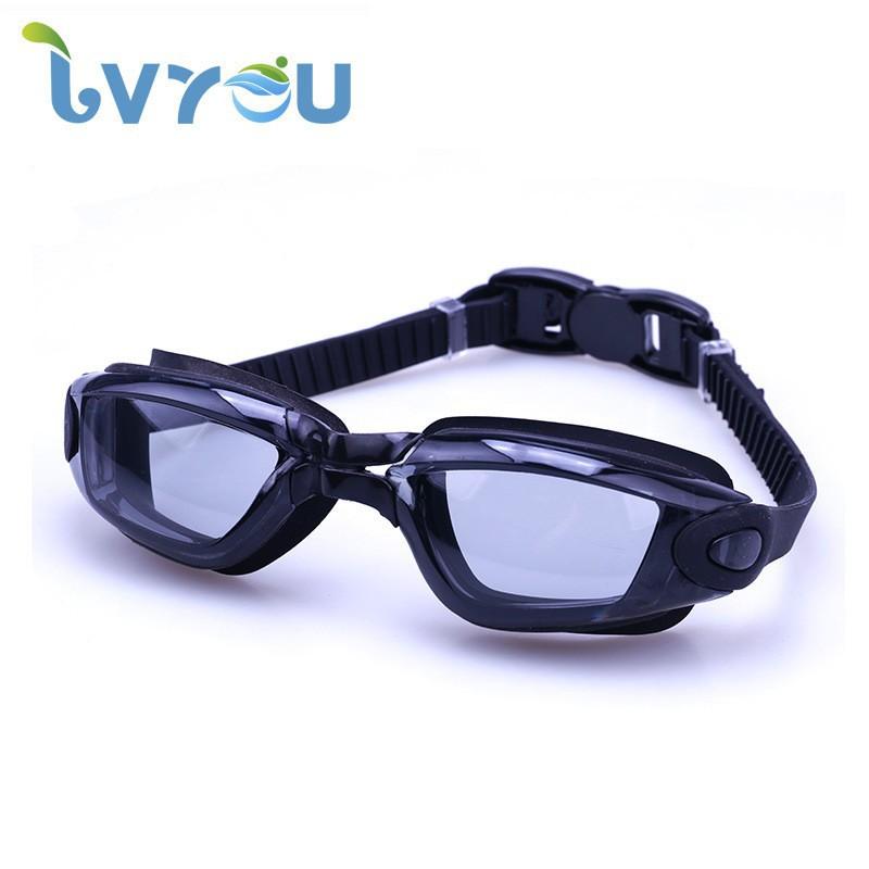 

HD Swimming Goggles In Stock Adult Anti-fog Plated Glasses Wholesale Flat Light Silicone Waterproof