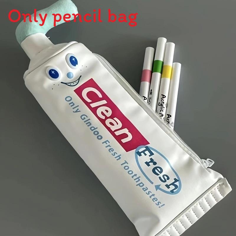 Creative Toothpaste Pencil Case With Large Capacity For Students Desk Organizer And Stationery Storage