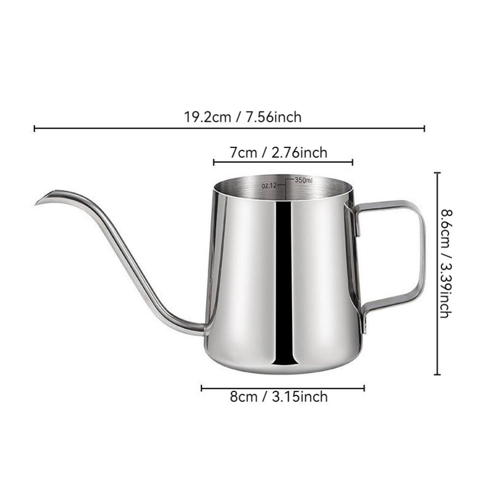 1pc Stainless steel coffee pot with narrow mouth; home pour-over coffee pot with narrow mouth and long spout; coffee mug