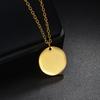 Stainless Steel Round Disc Pendant Necklace Minimalist Customizable Coin Jewelry for Men Women