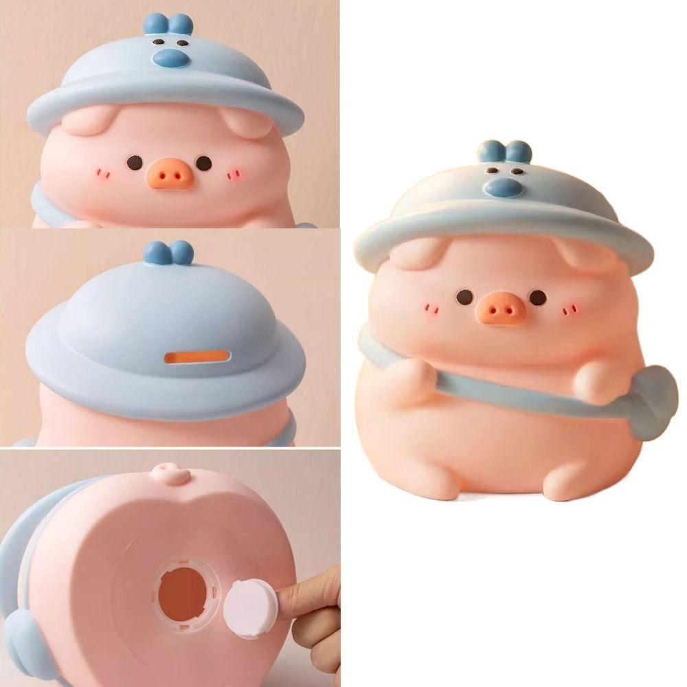 Vinyl Coin Savings Tank Anti-fall Kids Storage Box Creative Cartoon Coin Tank  Collection