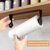 Paper Towel Holder Under Cabinet, Stainless Steel, Wall Mount, Black Adhesive Paper Roll Holder for Kitchen and Bathroom