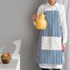 Modern Striped Basic Apron Blue