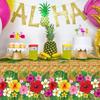 4 Pcs Hawaiian Luau Tablecloths Hawaiian Luau Table Cover Tropical Palm Leaves Tablecloth 86 x 51 in Palm Leaves Table Cloth Baby Birthday Party