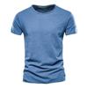 Men's And Women's Color Slub Cotton Round Neck Short-sleeved T-shirt