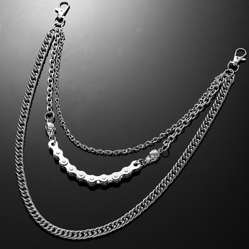 Cool Skull Waist Chain Trendy Personalized Locomotive Chain Non-Mainstream Street Dance Hip Hop Punk Rock Jeans Chain