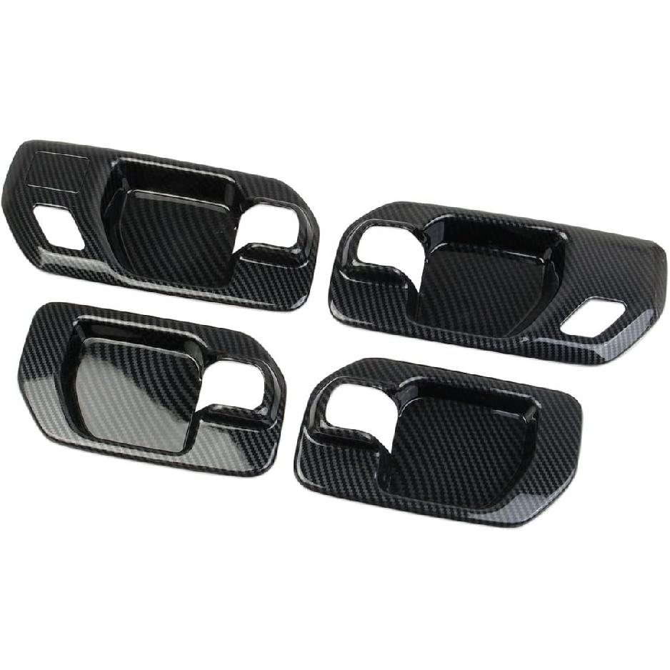 Carbon Fiber Inner Door Handle Bowl Cover Trim for 2019-2026 Chevy Silverado 1500/GMC Sierra 1500 for 2020-2026 Sierra/Silverado 2500 3500 HD