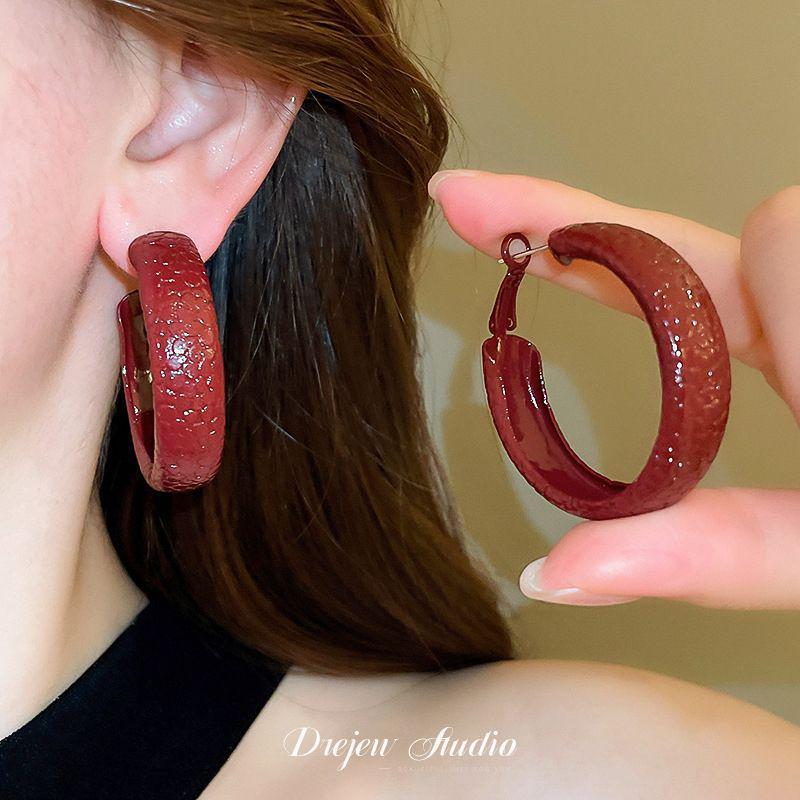 Chinese New Year Red Rose Petal Earrings - Festive, Fashionable & Elegant