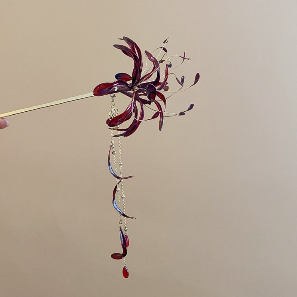 Haarstäbe mit Spinnenlilienblüten im chinesischen Stil Hanfu Essstäbchen für Frau Mädchen Haarschmuck