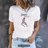 European and American Spot Printed Crew Neck T-shirt Spring and Summer Casual Short-sleeved Crew Neck Top Short-sleeved Women's T-shirt