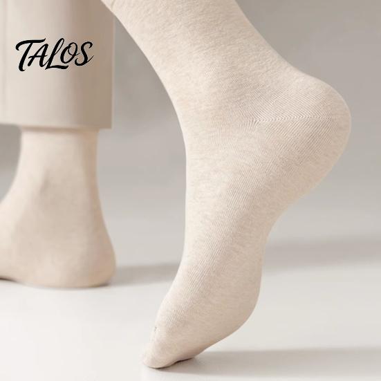 Chaussettes Business Respirantes Homme Mi-mollet, Couleur Unie Décontractées Douces Non Serrantes Évacuant la Transpiration pour l'Automne l'Hiver et le Quotidien Humidité