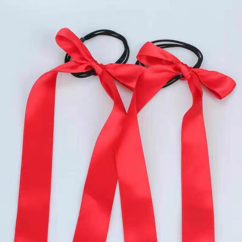 Nezha-Inspired Red Ribbon Hair Tie - Ge Manqi Style Competition Hair Accessory