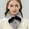 Women's Genuine Rex Rabbit Fur Breathable Fashion Scarf Winter Neck Warmer with Magnetic Closure