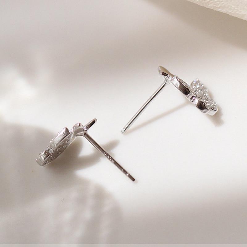 Prevent Allergy 925 Sterling Silver Zircon Butterfly Stud Earrings For Women Jewelry Accessories Pendientes Brincos Eh1293
