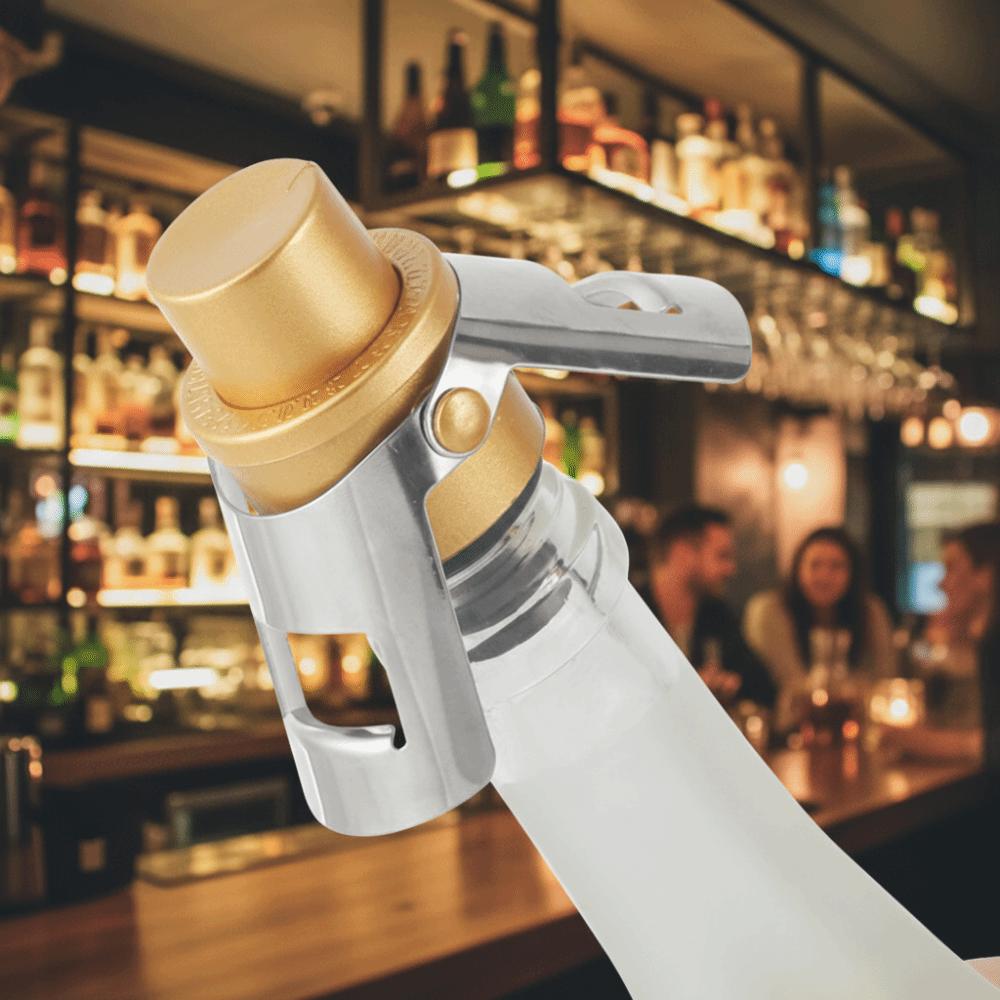 2pcs Built-in Pressure Pump Vacuum Champagne Stopper with Time Stamp Dual-ear Design Champagne Sealer Preservation Reusable