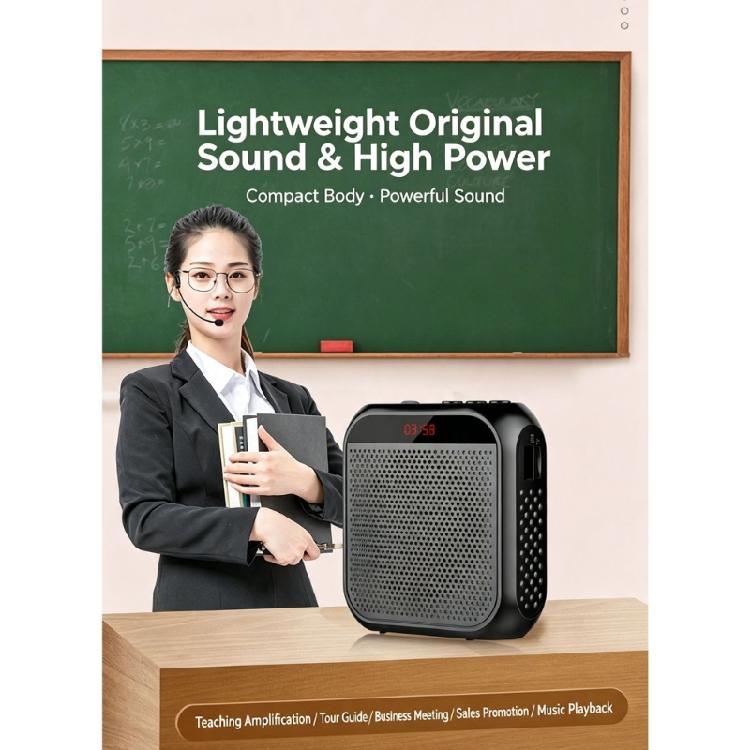 Teacher Voice Amplifier with Wire Mic, Display Screen, TF USB Playbacks Slot for Daily Speaking Tasks