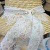 Vintage Straw Hat Femininity Straw Lampshade Sun Hat Lace Pastoral Vacation Soft Girl Sun Protection Cool Hat Tide