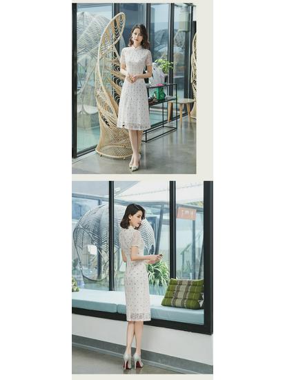 2025 Modern Lace Cheongsam: Slim Fit Ao Dai in Old Shanghai Style