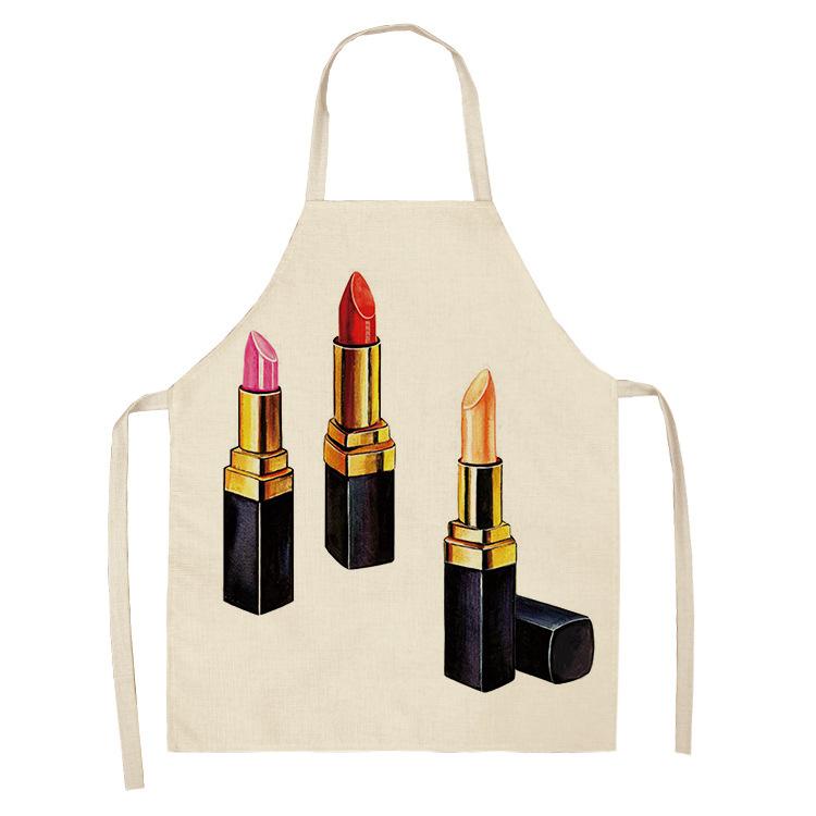 Fashion Makeup Apron Lipstick Nail Polish Print, Kitchen Cooking Bib, Multiple Sizes Available