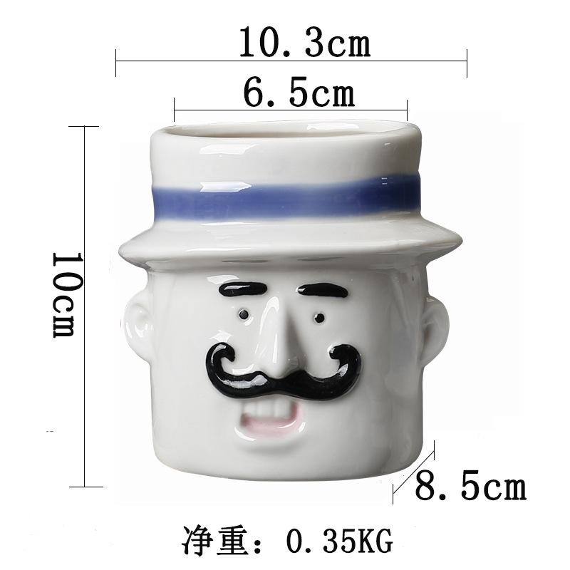 New Gardening Ceramic Flower Pot White Creative Desktop Succulent Flower Ornament