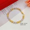 Sand Gold Bracelet Women's Wide Edge Love Strap Flower Bracelet Hand String Vacuum Gold Plated Bracelet Jewelry