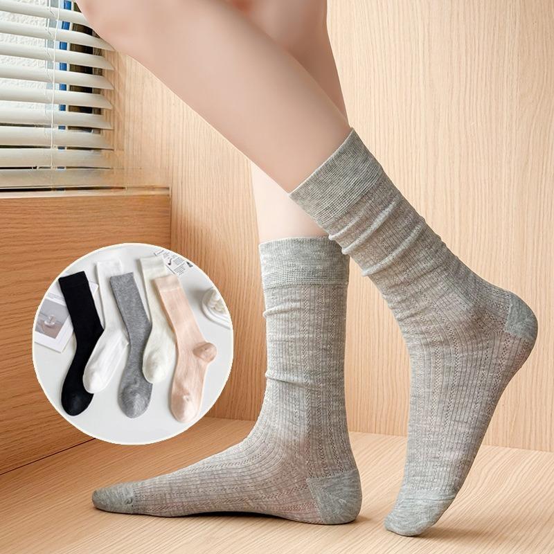 Female Summer Thin Breathable Mesh Ballet Wind Calf Pile Socks