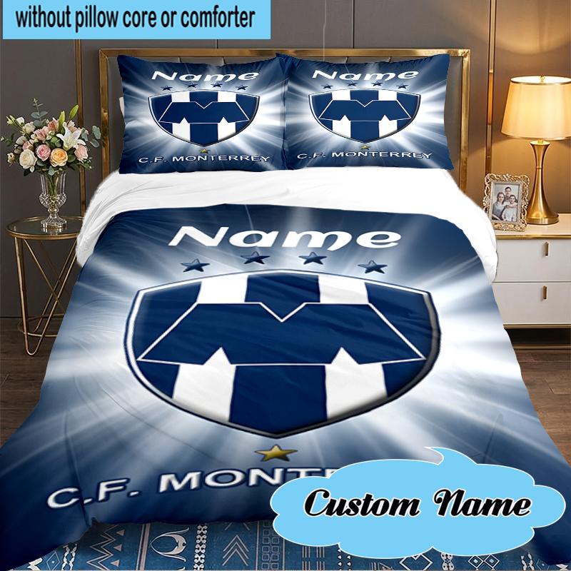 Custom Name Team Spirit Unity Monterrey Bedding Set 3pcs, Bedding Set Including 1pc Duvet Cover And 2pcs Pillowcases for Bedroom, Dormitory Gift