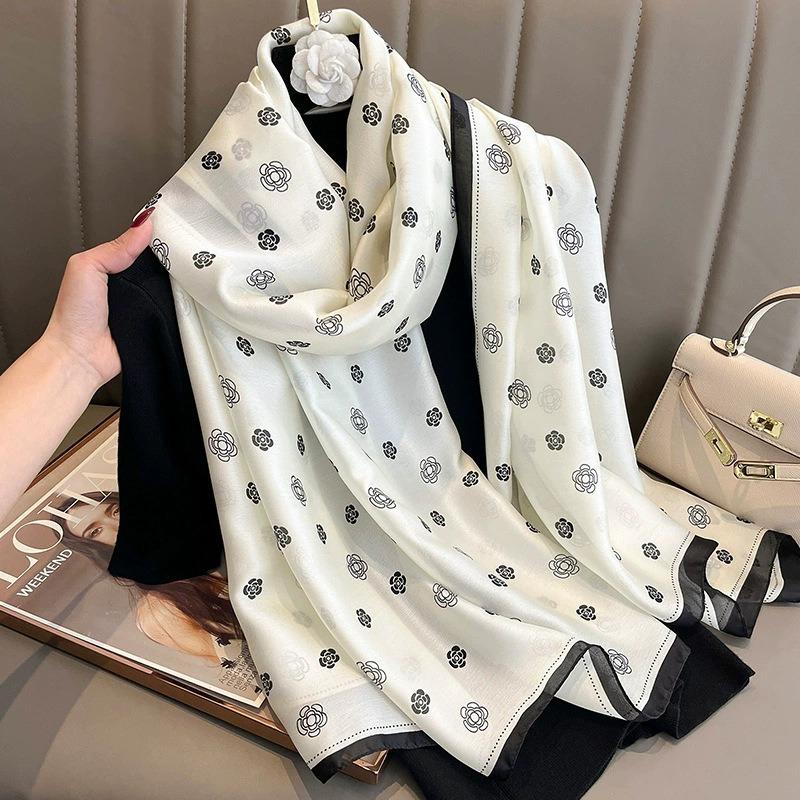 Korean Style Fashionable Satin Scarf Women Sunscreen Shawl Beach Wrap