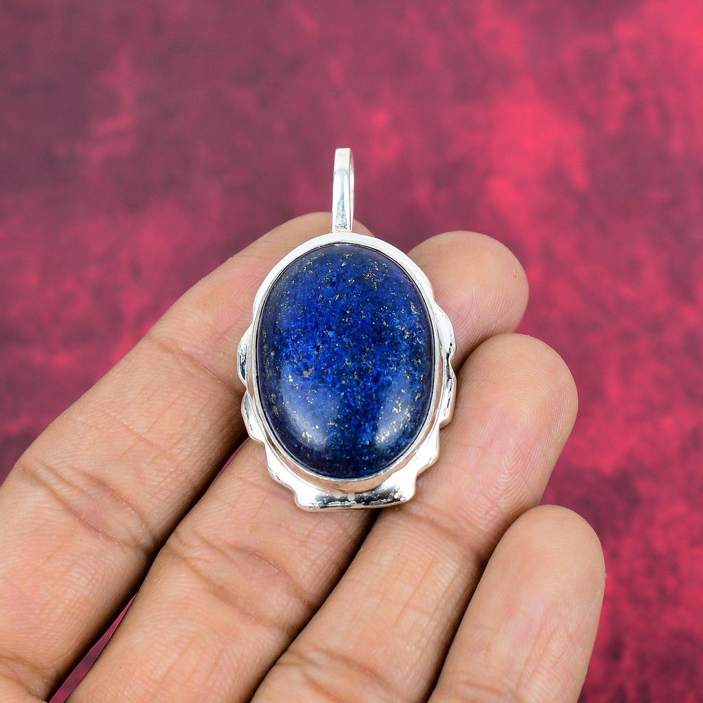 Lapis Lazuli 925 Solid Sterling Silver Pendant, Handmade Gemstone Pendant Jewelry, Gifts For Wife Brand New Pendant