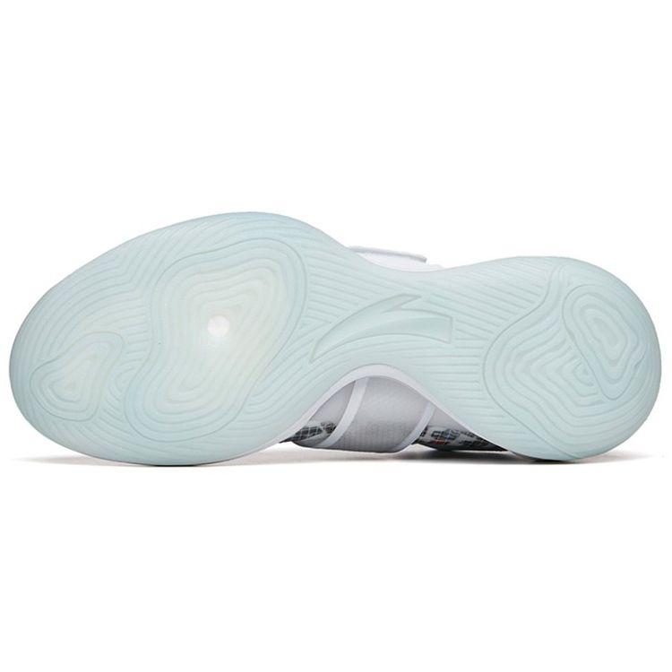 Anta Water Flower 4 Nitrogen Technology Shock Absorption Support Low Top Basketball Shoes Men sneaker White Blue 112221602-10