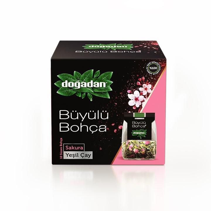 Chá Verde Sakura Premium – Infusão Floral Delicada | 10 Saquinhos de Chá Pirâmide