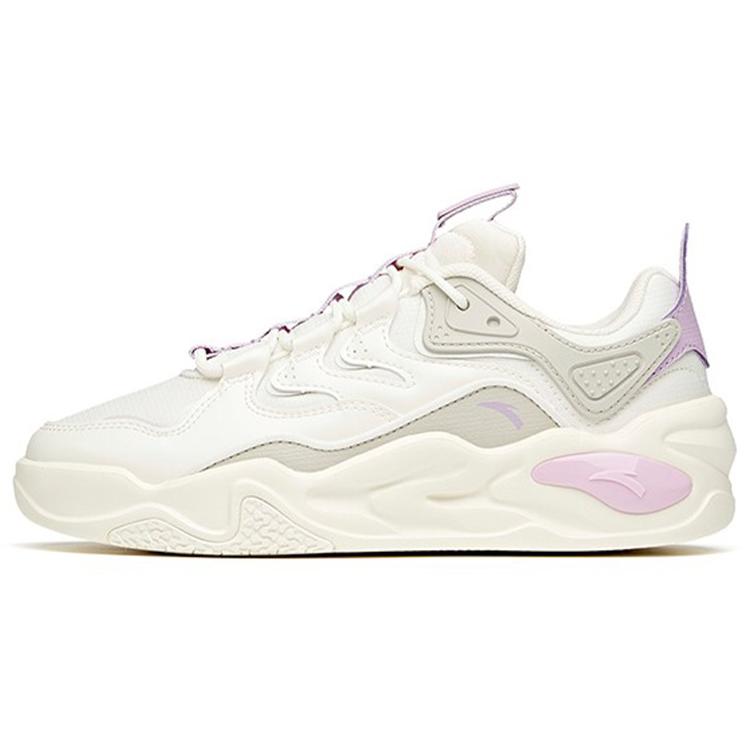 

New ANTA Life Collection Skateboard Shoes Women s Low top Ivory White/Shade 1 Gray/Light Lilac 122118041-1 39