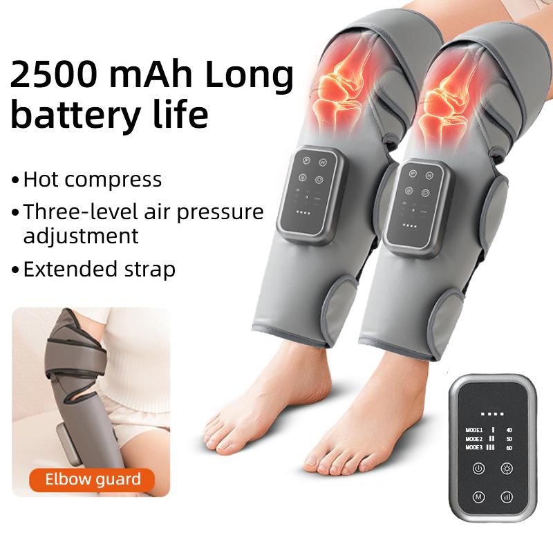 

Электрический массажер для ног Массаж с воздушной компрессией с подогревом для икр, коленей, локтей Стимулирует кровообращение Расслабляет мышцы серый