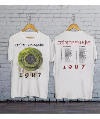 Unisex Shirt Cotton Oversize Large Size Whitesnake Tour 1987