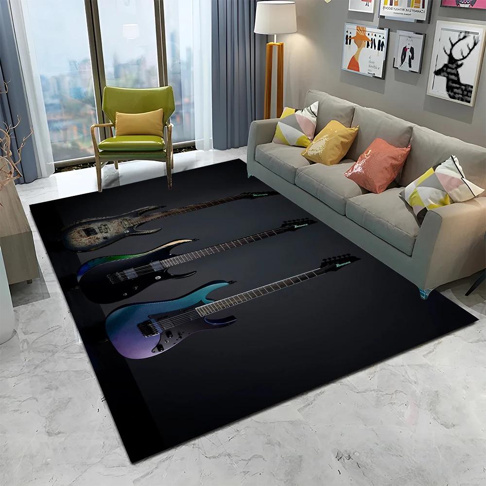 Electric Guitar 3D Classical Guitar Carpet Rug for Home Living Room Bedroom Sofa Doormat Decor,kids Area Rug Non-slip Floor Mat