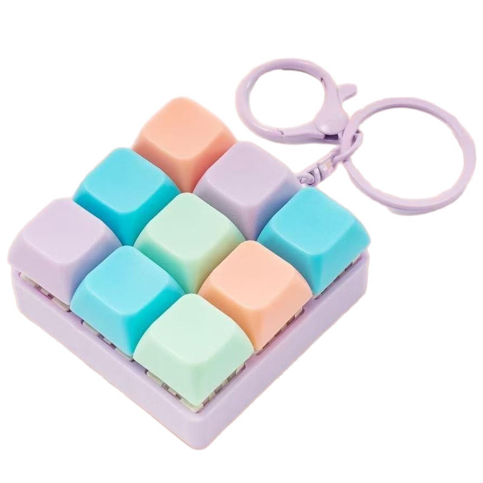 

Zakata Colorful Keyboard Keychain Fidget 9-Button Stress Relief Finger Toy for Adults
