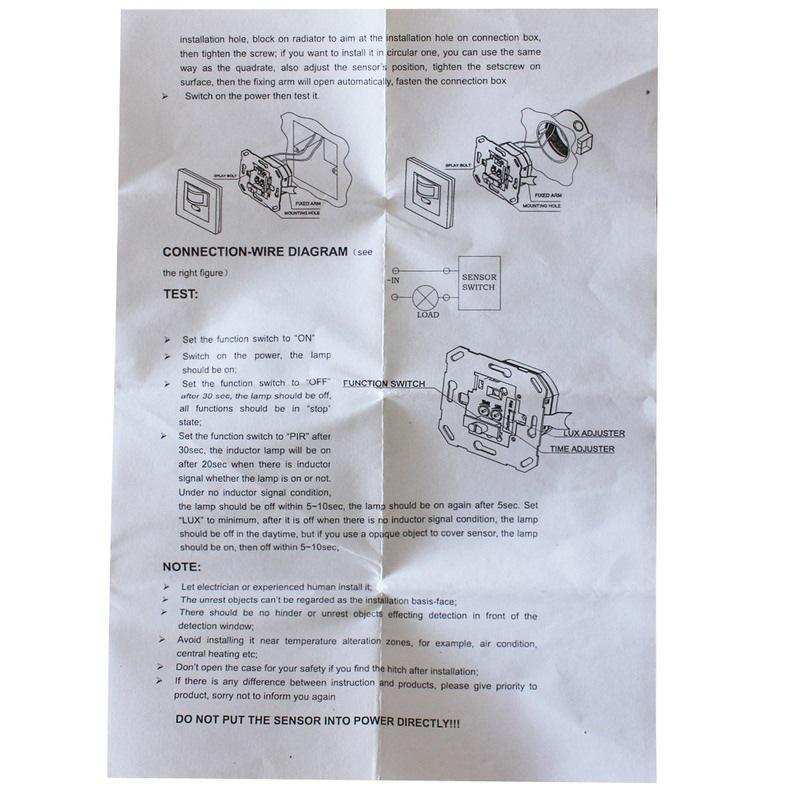 Compact Infrared Motion Sensor Switch with Standard Switch Function