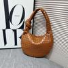 Handmade Woven Croissant Bag - Knotted Single Shoulder Underarm Tote