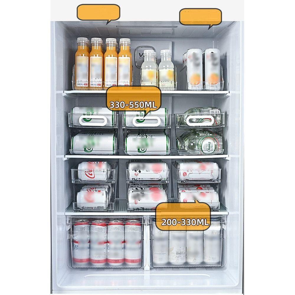 Auto-Rolling Soda Can Dispenser 1/2 Tier Refrigerator Storage Rack  Freezer