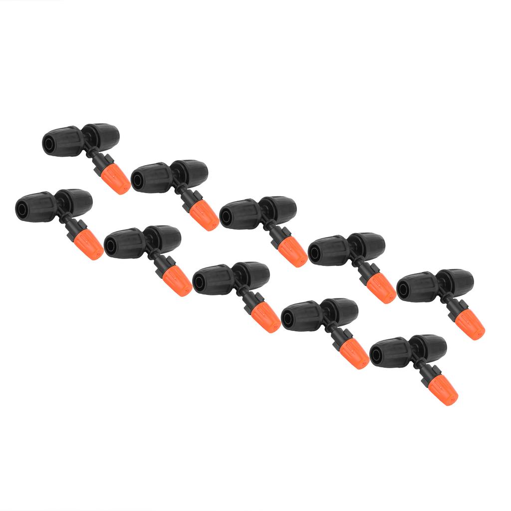 10Pcs Garden Tee with Adjustable Misting Nozzle for 8/12 Tube Irrigation Accessories