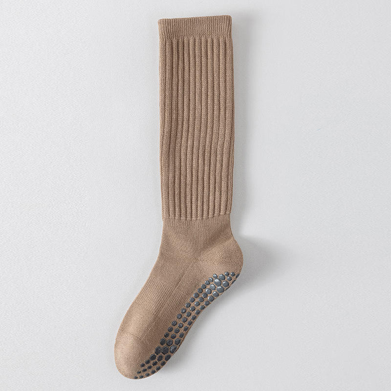 1 Pair Of Yoga Socks, Medium Length Pure Cotton Anti Slip Silicone Indoor Fitness Pilates, Women'S Sports Socks Wholesal HOT