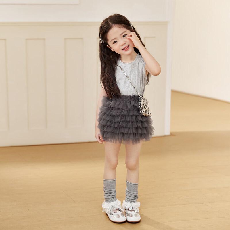 LUSON Girls  Summer Vest  Tiered Skirt Set 130