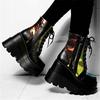 2020 Autumn/Winter Women's High-Top Platform Color Block Lace-Up Plus Size Shoes
