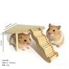Wooden Hamster Cage Hideout Two Tier Platform House Compact Pet Habitat For Small Hamsters Home Display For Kids Birthday Gift