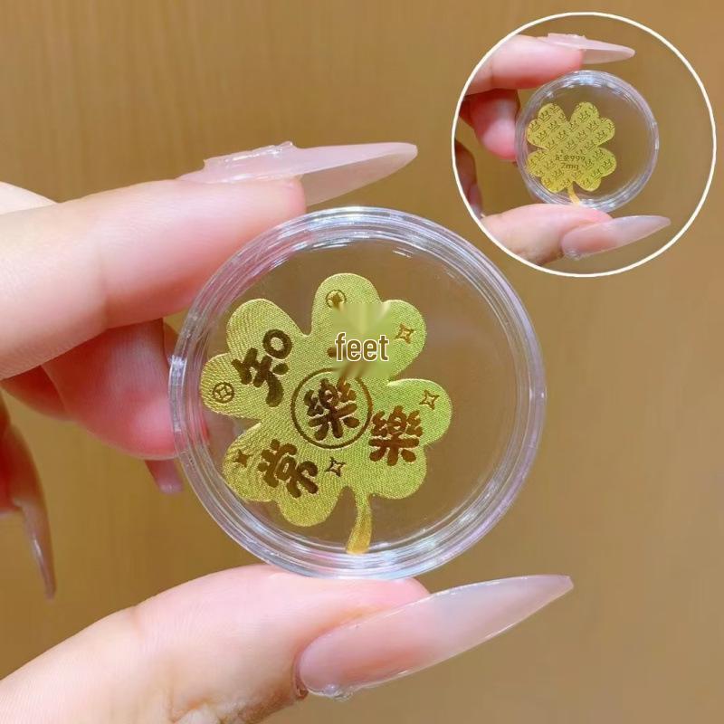 Pure Gold "Princess Luck" Phone Sticker – Wealth & Treasure Gold Leaf Design for Prosperity & Fortune