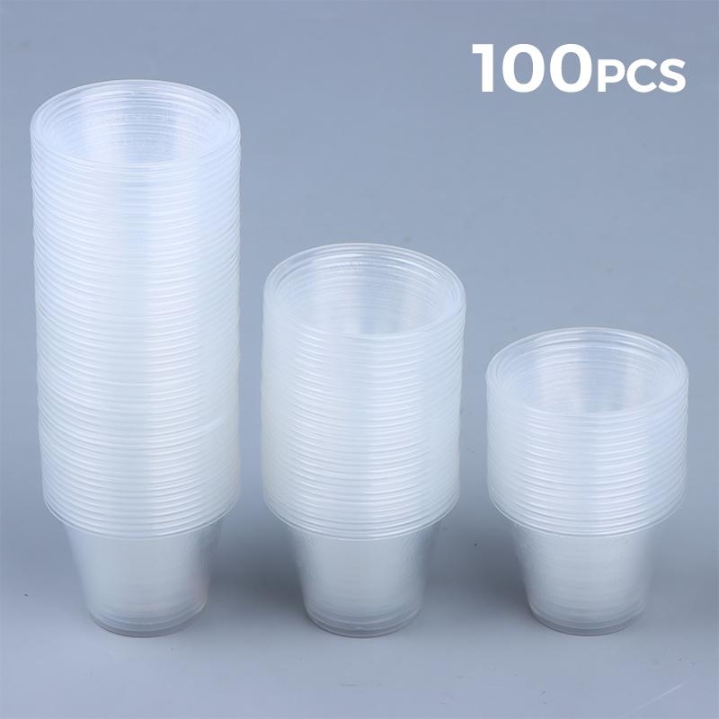 100Pcs 30ml Plastic Graduated Mixing Cups Disposable Universal for Airbrush Paint Mixing DIY Art Creation