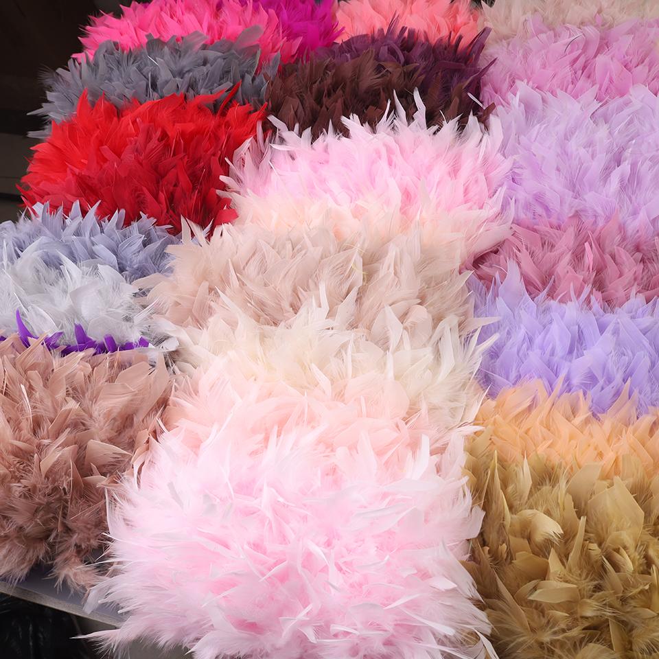 10 Meters Turkey Feathers for Clothes DIY Marabou Feather Fringe for Needlework Party Plume Handmade Mirror Home Decor Wholesale