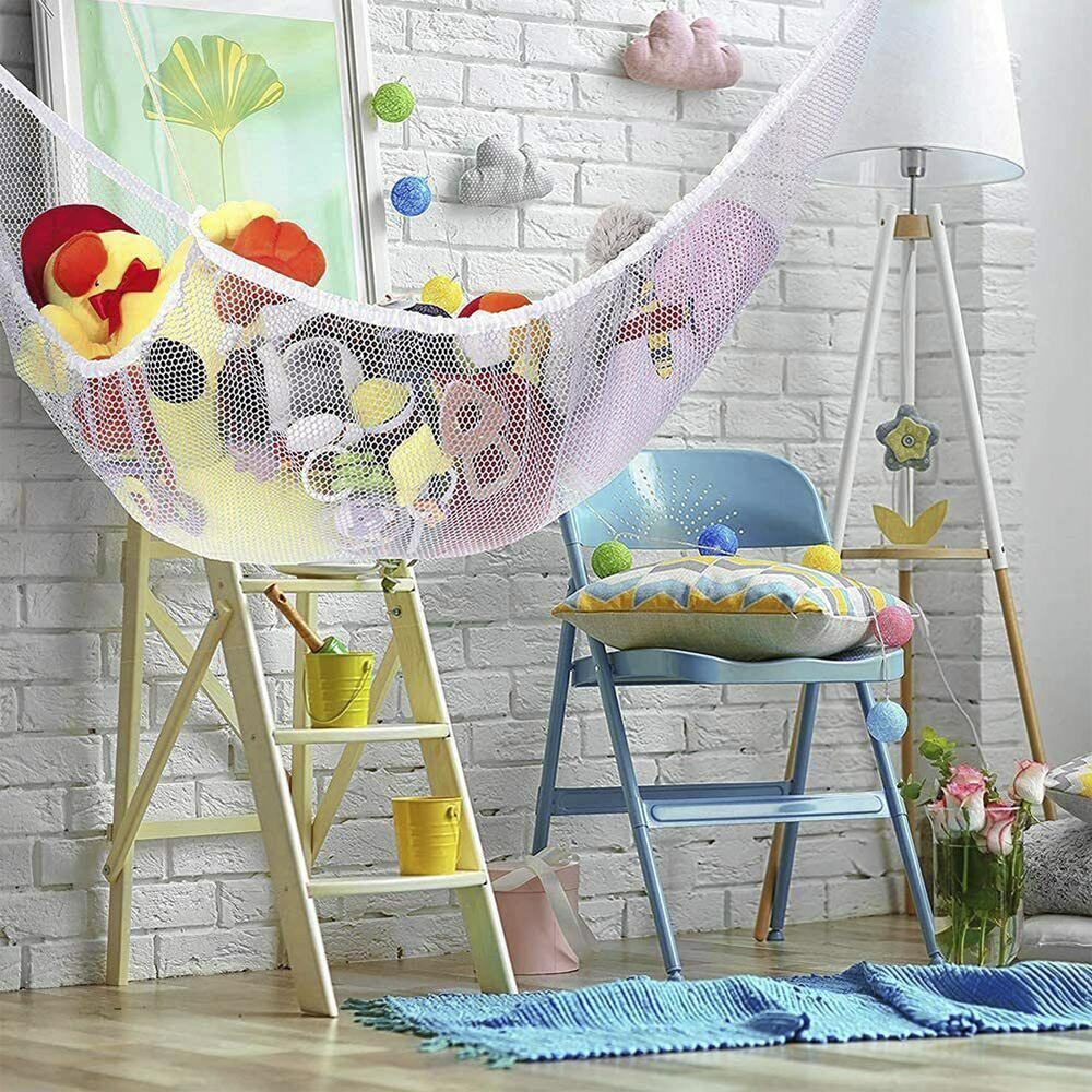 Toy Storage Hammock Large Mesh Toys Holder Hanging Stuffed Animal Net Organizer Room Bedroom Decor Teddy Squishmallow Holder